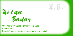 milan bodor business card